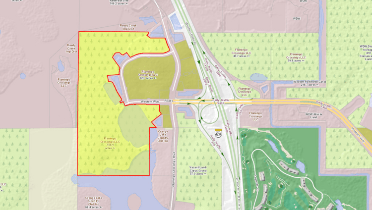 Disney sold 158 acres of land at Flamingo Crossings to a Pembroke Pines-based company.